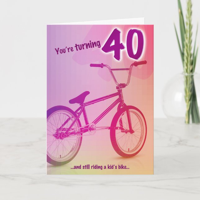 BMX Birthday Card - You're Turning 40 (Front)