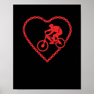 BMX chain heart Valentine's Day bike rider Poster