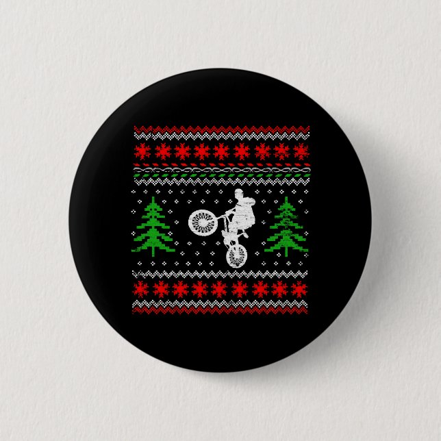 BMX Christmas 6 Cm Round Badge (Front)