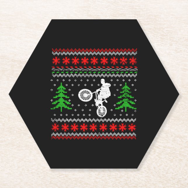 BMX Christmas Paper Coaster (Front)