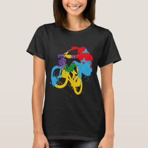 BMX colour bicycle fans bike biker BMX bicyclist v T-Shirt