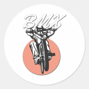 BMX Cool Biker Retro Style Classic Round Sticker