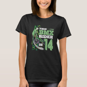 BMX cyclist bike tricks 14th birthday 14 years old T-Shirt