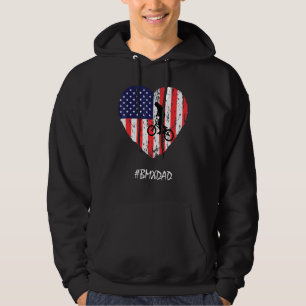 Bmx Dad American Flag Heart Vintage Fathers Day Hoodie