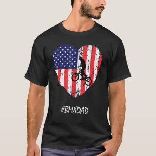 Bmx Dad American Flag Heart Vintage T-Shirt