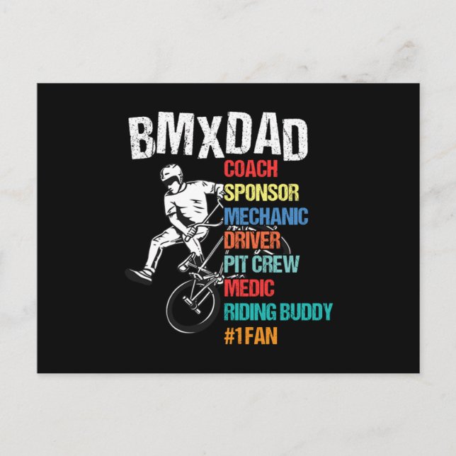 BMX Dad Father Extreme Sport Stunt Bicycle Gift Postcard (Front)