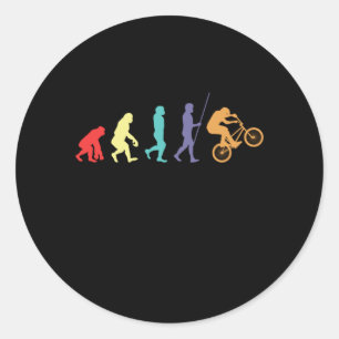 BMX Evolution Bicycle Cyclist Mountain Bike Gift Classic Round Sticker