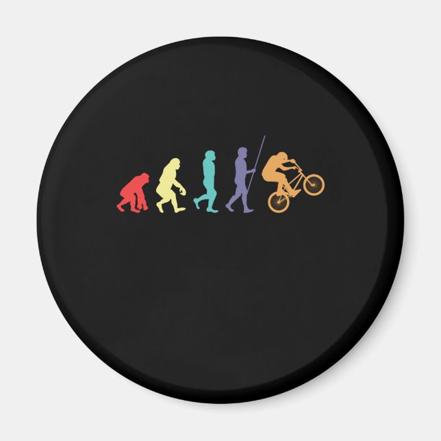 BMX Evolution Bicycle Cyclist Mountain Bike Gift Magnet (Front)
