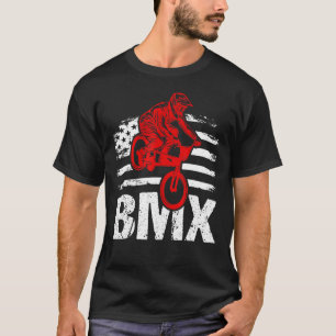 Bmx Flag Usa American Flag Sport Fan Bike T-Shirt