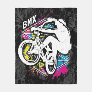 Bmx Flatland - Cool Bmx Fleece Blanket Grunge 