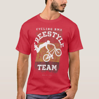BMX Freestyle Bike Belgium Flag Biking Cycling BMX T-Shirt