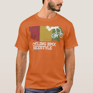 BMX Freestyle Bike Guinea Flag Biking Cycling BMX  T-Shirt