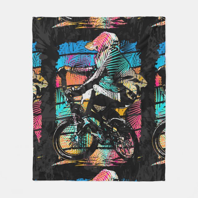 Bmx Freestyle - Cool Beach Bmx Fleece Blanket (Front)