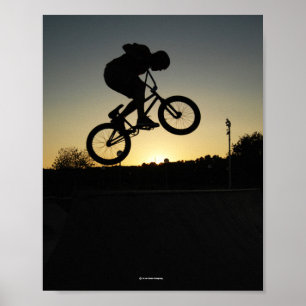 BMX freestyler jump stunt Poster