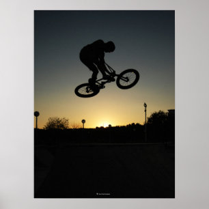 BMX freestyler stunt jump Poster