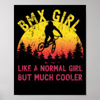 BMX Girl Sunset Bike Girl Cycling Retro