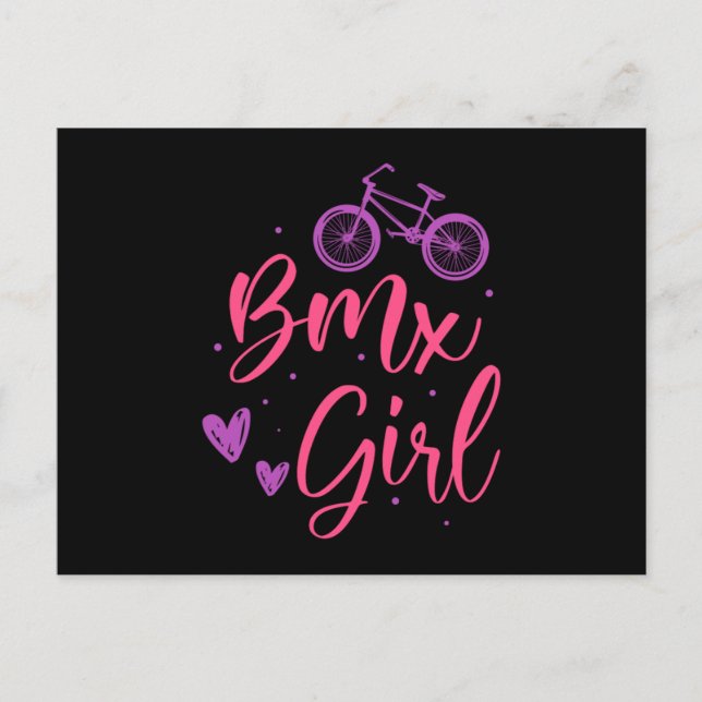 BMX Girls Extreme Sport Mountain Bike Biker Gift Postcard (Front)