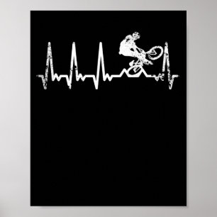 BMX heartbeat bike freestyle halfpipe heart Poster