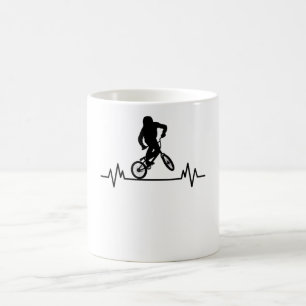 BMX Heartbeat Design Funny Rider Cycling Bike Gift Coffee Mug