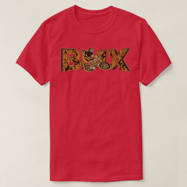 BMX lettering with skeleton cyclists  T-Shirt (Design Front)
