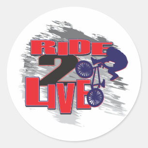 BMX Live to Ride Ride to Live Classic Round Sticker