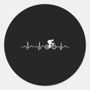 Bmx Mtb Cyclist Heartbeat Mountain Bike Riders  Classic Round Sticker