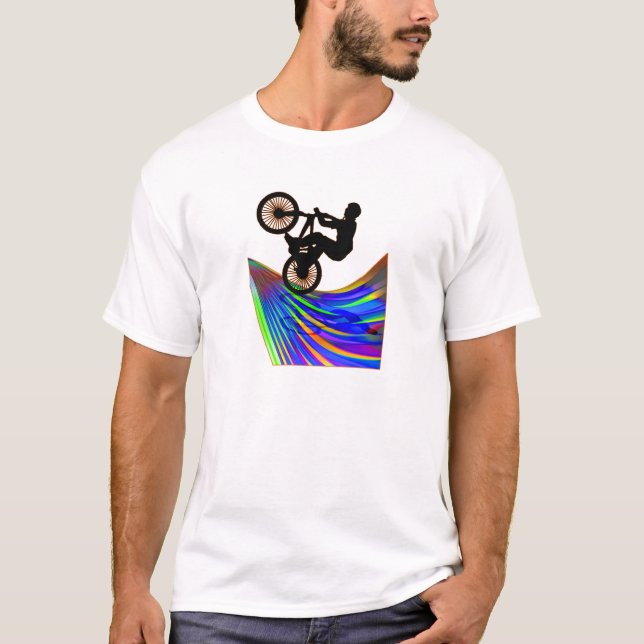 BMX on Rainbow Road T-Shirt (Front)