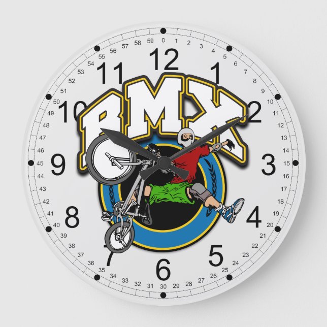 BMX One Handed Trick Large Clock (Front)