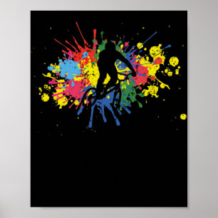 BMX paint splash blob freestyle cyclist Poster
