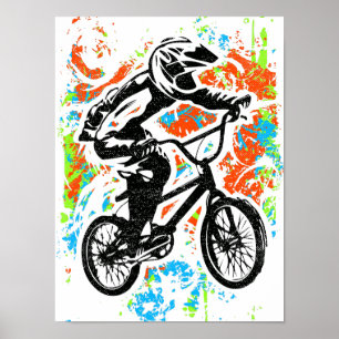 Bmx Poster - Colorful Bmx Bike Poster Print