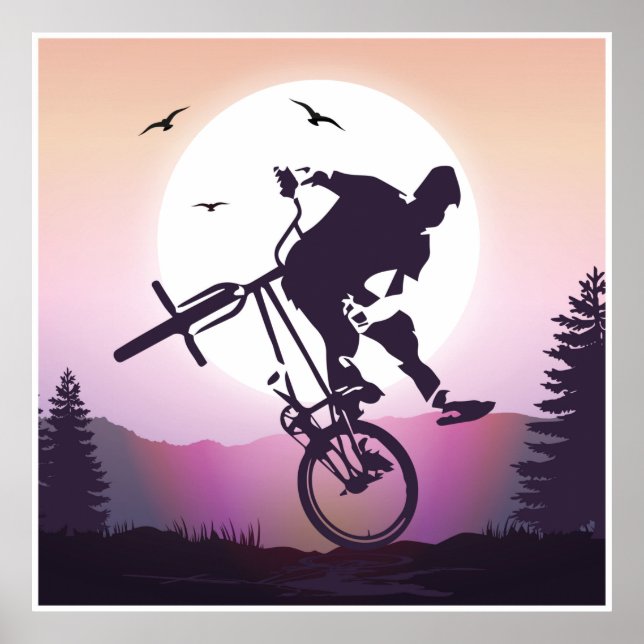 Bmx Poster Print - Bmx Bike - Sunset Bmx (Front)