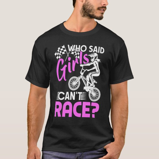 Bmx Racing Riding For Girls Dirt Bike T-Shirt (Front)