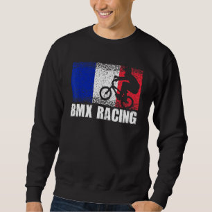 BMX Racing Sport France Flag French Motocross Bike Sweatshirt