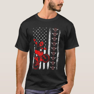 Bmx Retro American Flag Bmx 4th Of July T-Shirt
