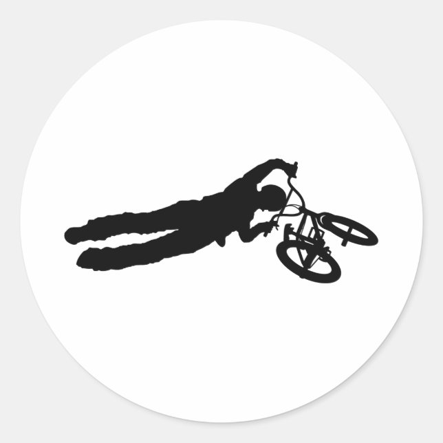 BMX Rider_2 Classic Round Sticker (Front)