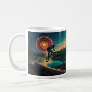 BMX Rider by a Forest Lake Coffee Mug