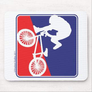 BMX Rider in Red White and Blue Mouse Mat