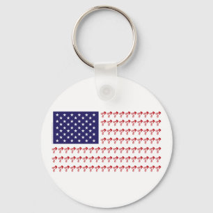 BMX Rider - Patriotic American Flag+ Key Ring