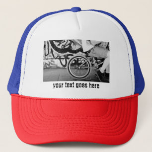 BMX & Skate Park Graffiti Trucker Hat, Black white Hat