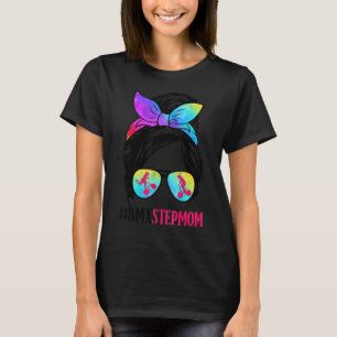 BMX Stepmom Messy Bun Hair Glasses BMX Mum Life T-Shirt