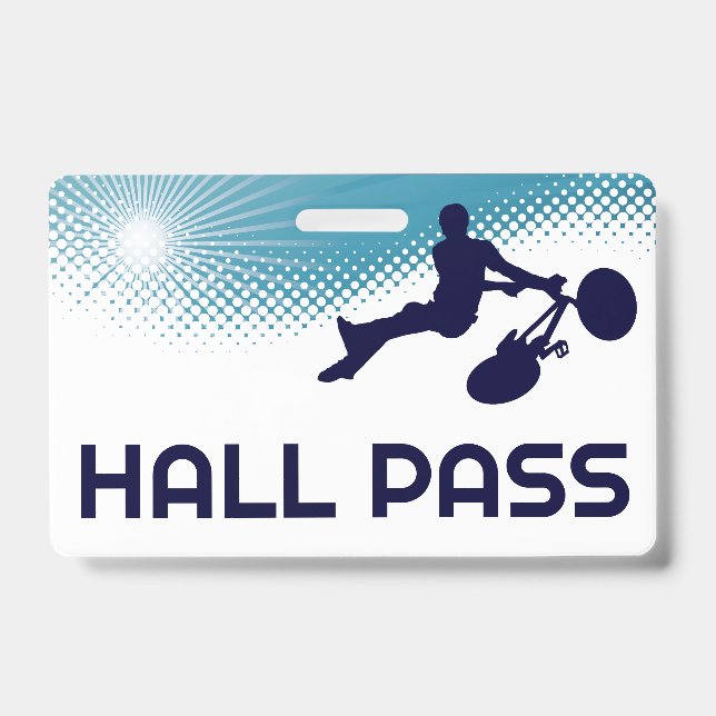 BMX Teacher Hall Pass  ID Badge (Front)