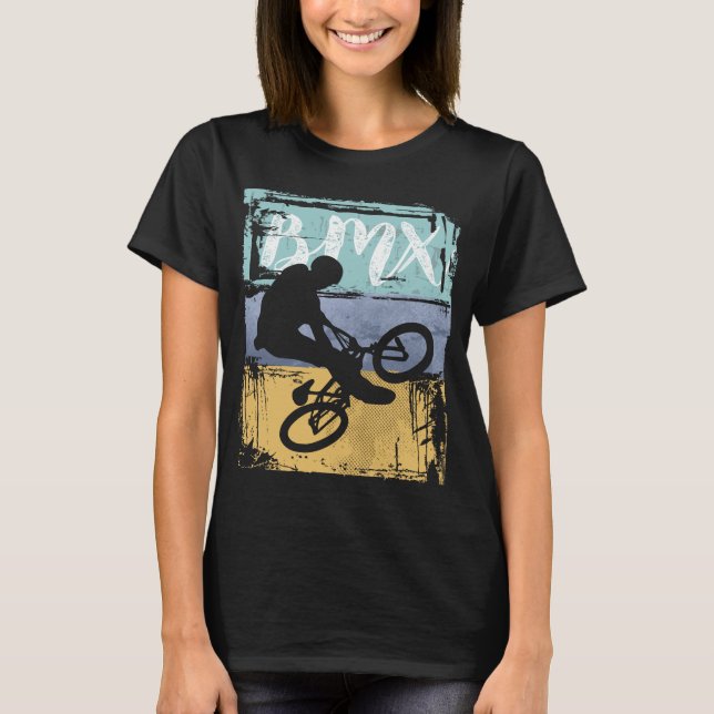 BMX Tee - Vintage Retro BMX Bike Rider (Front)