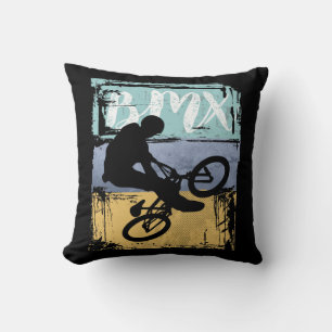 BMX Tee - Vintage Retro BMX Bike Rider Cushion