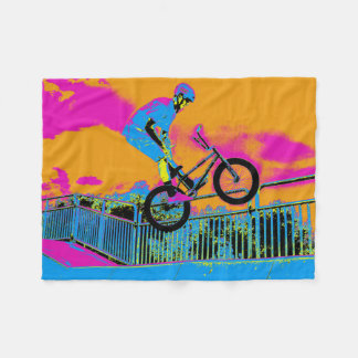 BMX Trickster - BMX Trick Bike Fleece Blanket