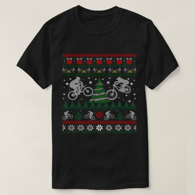 BMX Ugly Christmas Shirt Freestyle Bike Racing (Design Front)