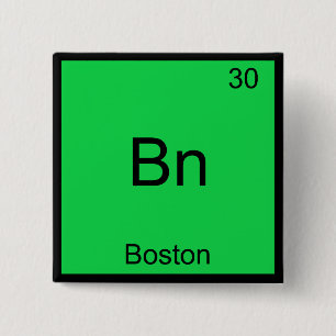 Bn - Boston City Chemistry Element Symbol T-Shirt 15 Cm Square Badge