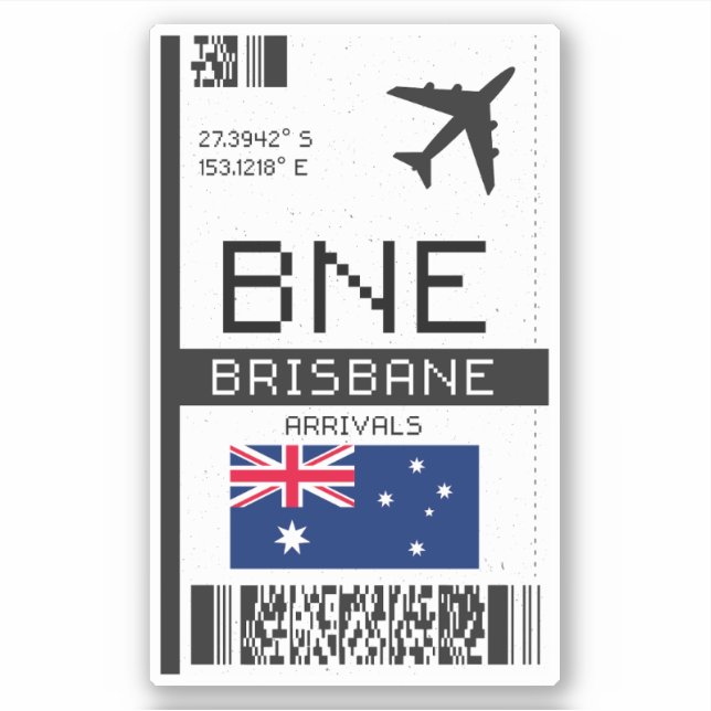 BNE Brisbane Boarding Pass - Australia Travel (Front)