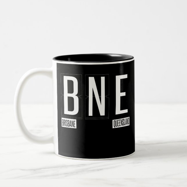 BNE - Brisbane - Queensland Australia - Airport Two-Tone Coffee Mug (Left)