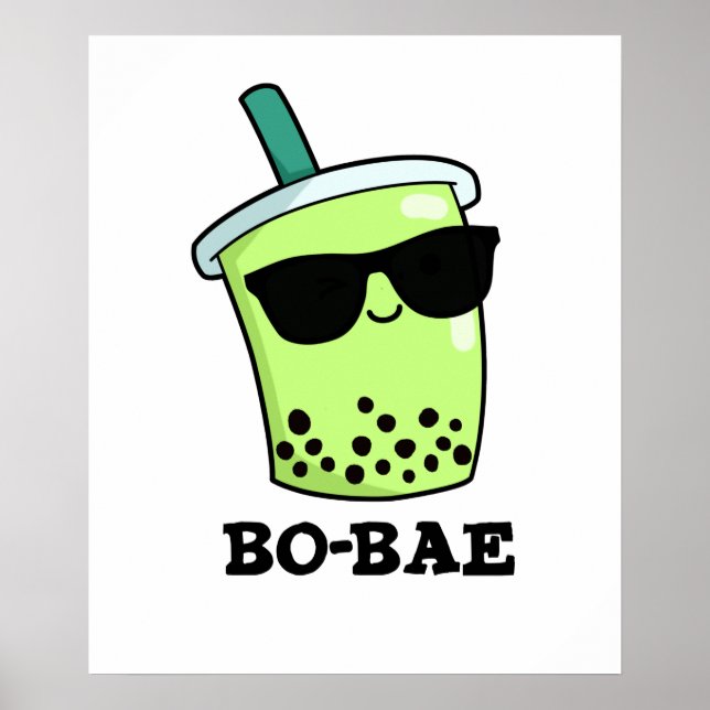 Bo-bae Cute Boba Tea Pun Poster (Front)