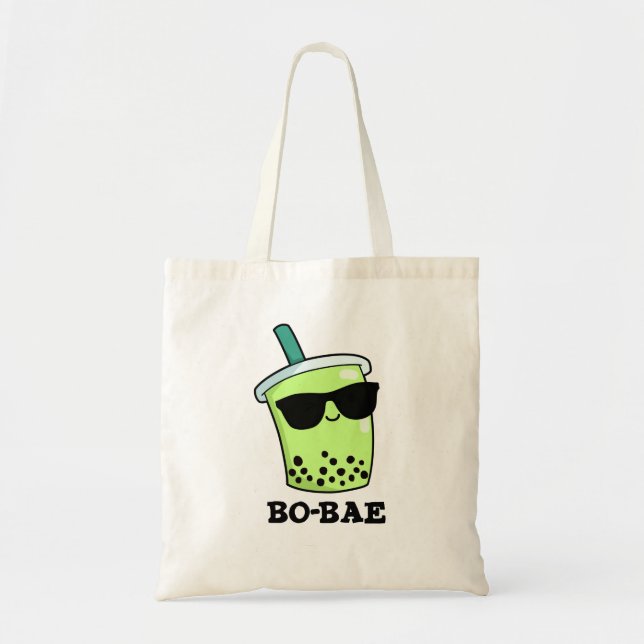 Bo-bae Cute Boba Tea Pun Tote Bag (Front)